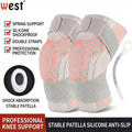 Sports Protective Gear Sports Knee Brace with Side Spring Stabilizers & Patella Gel Pads - Anti-Slip Adjustable Compression Sleeve for Meniscus Tear, Arthritis, Running, & Gym