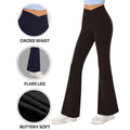 3-Pack Flare Leggings for Women- Crossover Yoga Pants Women’S Clothing Made in USA