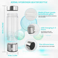 A2 Hydrogen Water Bottle,420Ml Glass Hydrogen Water Generator Rechargeable Hydro