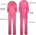 Velour Tracksuit Womens 2 Pieces Joggers Outfits Jogging Sweatsuits Set Soft Sports Sweat Suits Pants