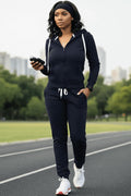 Track Suits for Women Set - Casual 2 Piece Outfits Sweatsuit Pocket Hoodies Long Sleeve with Patchwork Pants Set