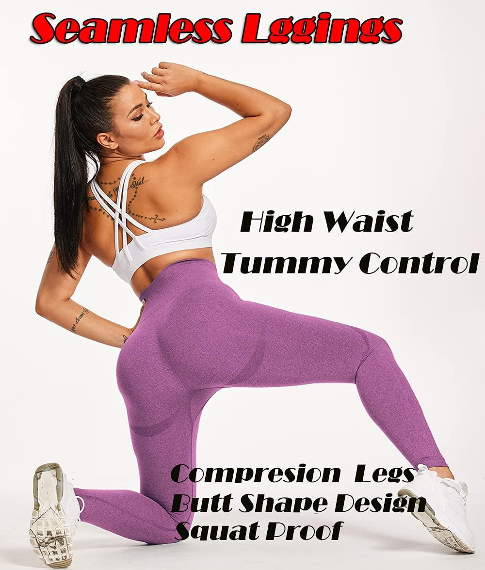 Butt Lifting Leggings for Women High Waist Scrunch Butt Yoga Pants Seamless Smile Contour Workout Tights