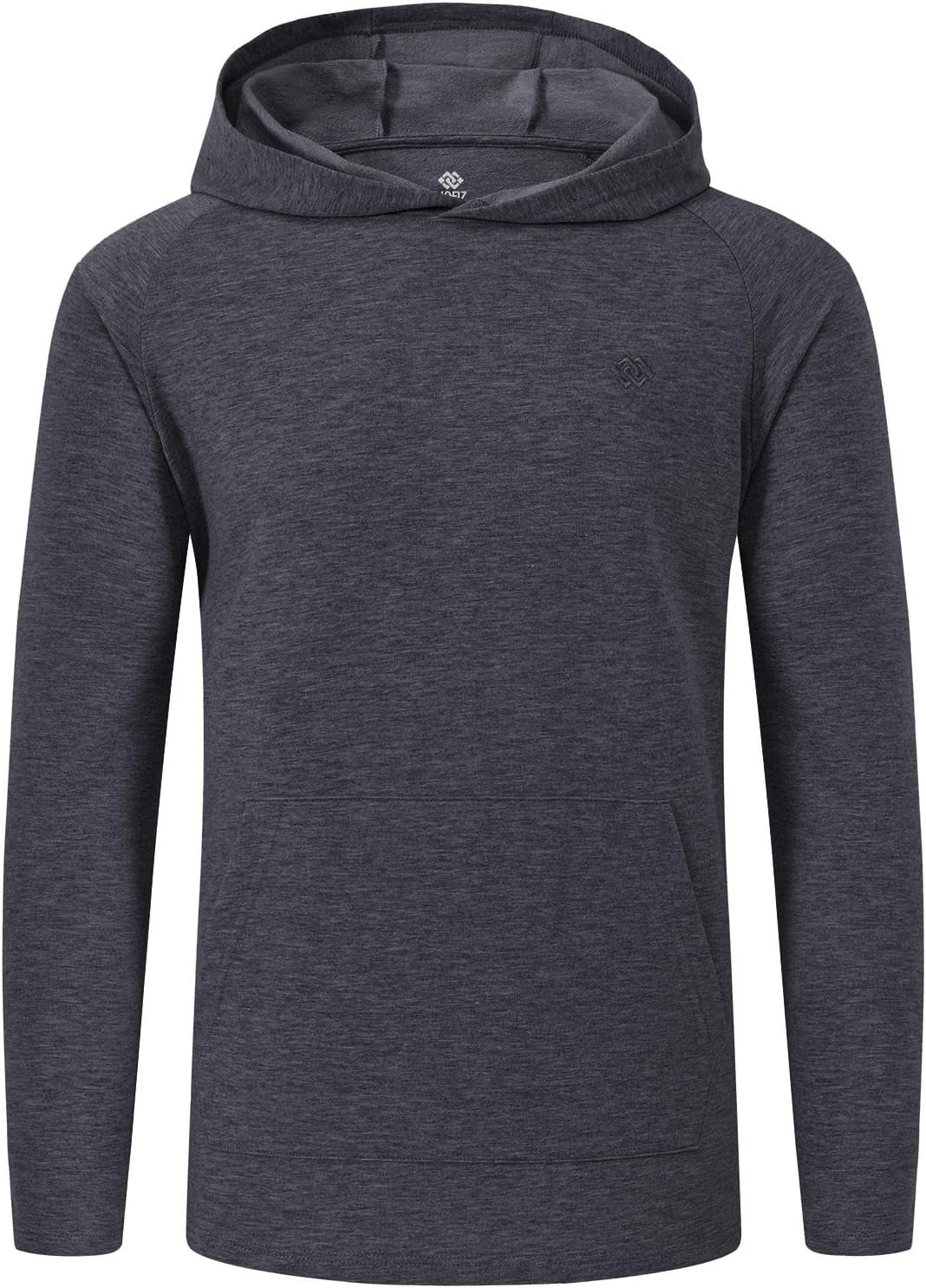 Mens Pullover Hoodies Workout Sweatshirts Breathable with Adjustable Athletic Fashion Gray Size L