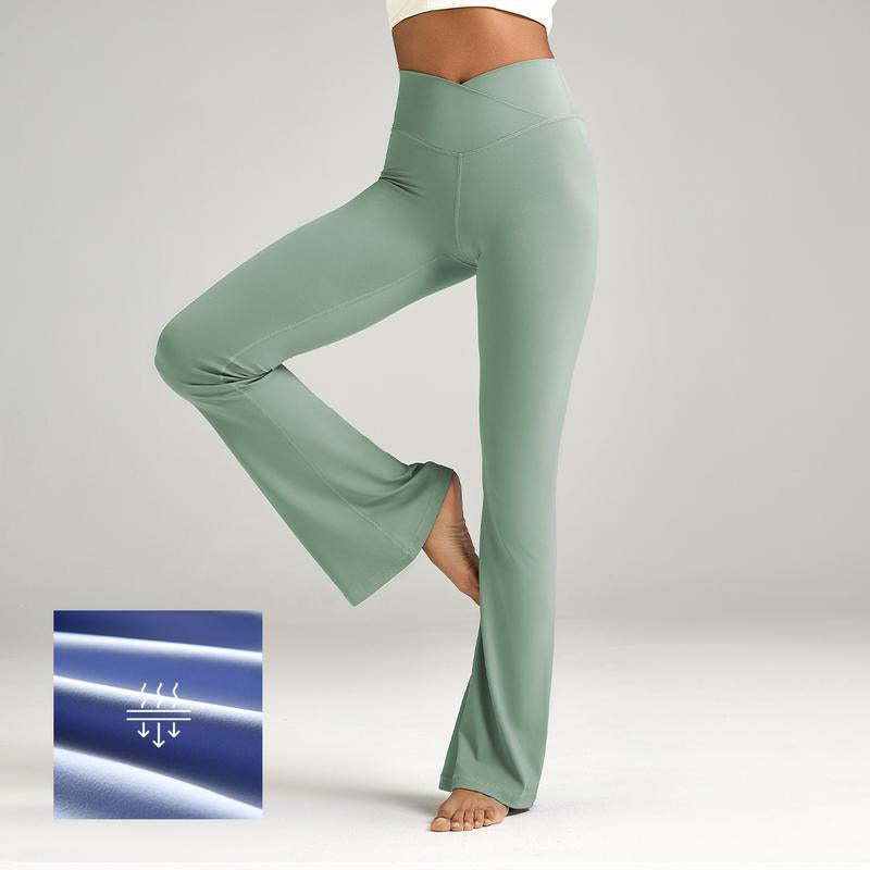 ESOFT Women'S Crossover Flare Leggings, High Waisted Wide Leg Flared Yoga Pants Outdoorfun