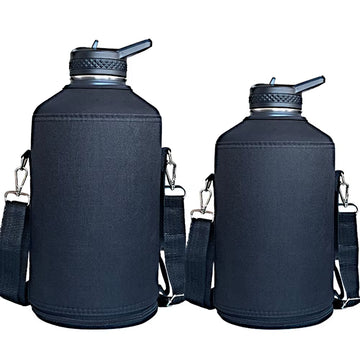 64Oz 128Oz Sports Water Bottle Holder Bag with Shoulder Strap Pouch Portable Thermal Vacuum Mug Sleeve Protective Cover Carrier