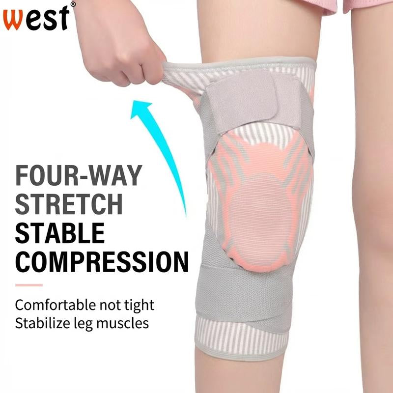 Sports Protective Gear Sports Knee Brace with Side Spring Stabilizers & Patella Gel Pads - Anti-Slip Adjustable Compression Sleeve for Meniscus Tear, Arthritis, Running, & Gym