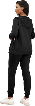 Track Suits for Women Set - Casual 2 Piece Outfits Sweatsuit Pocket Hoodies Long Sleeve with Patchwork Pants Set