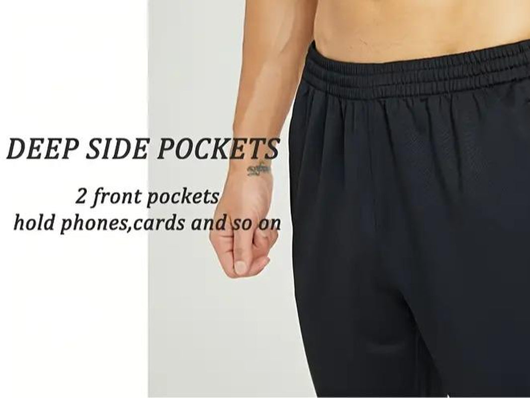 Men'S 2 Pack Sweatpants with Zipper Pockets Jogging Pants Suit Tapered Athletic Pants for Men Running,Workout,Lounge Men'S Tapered