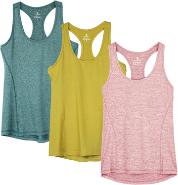 Women'S Racerback Workout Athletic Running Tank Tops (Pack of 3)