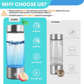 A2 Hydrogen Water Bottle,420Ml Glass Hydrogen Water Generator Rechargeable Hydro