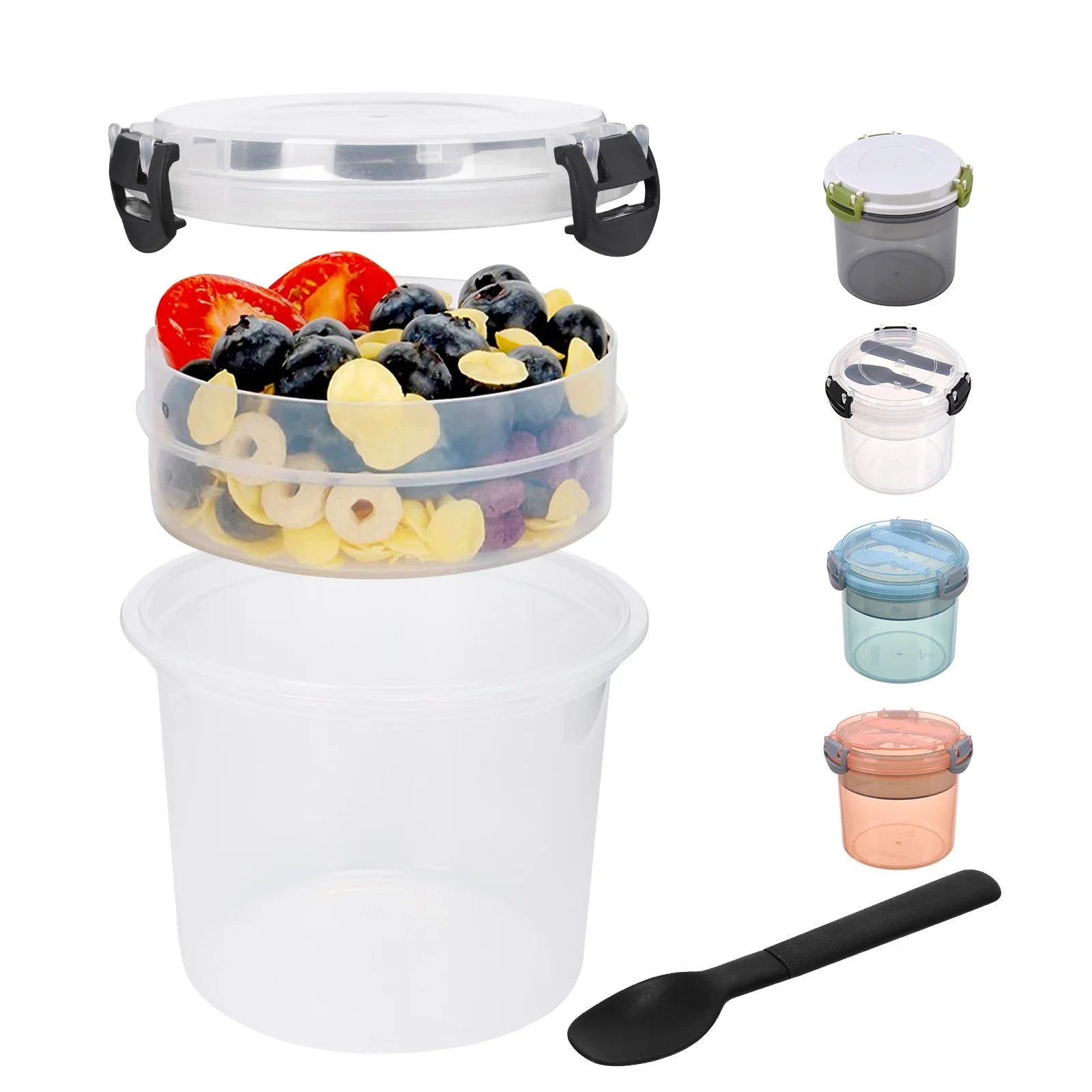 Overnight Oats Containers with Lids and Spoon,Mason Jars,20 Oz Glass Oatmeal Container to Go for Chia Pudding Yogurt Salad Cereal Meal Prep Jars Clear