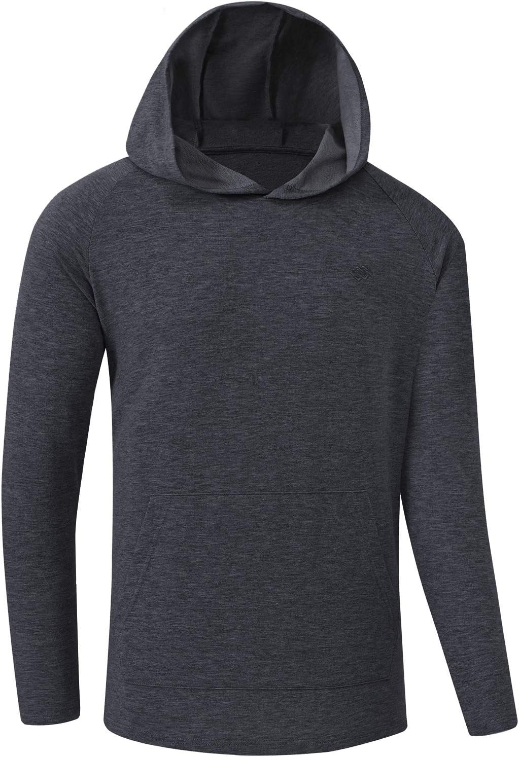 Mens Pullover Hoodies Workout Sweatshirts Breathable with Adjustable Athletic Fashion Gray Size L