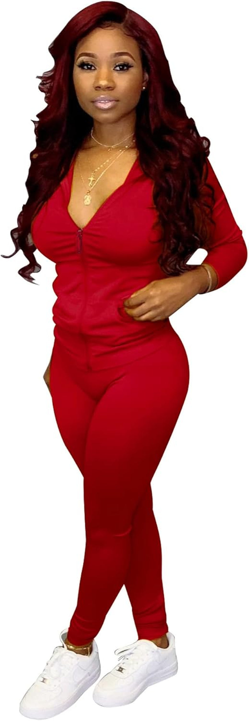 Womens Sweatsuit Set Two Piece Outfits Top + Skinny Long Pants Tracksuits Jogging Suits Jumpsuits