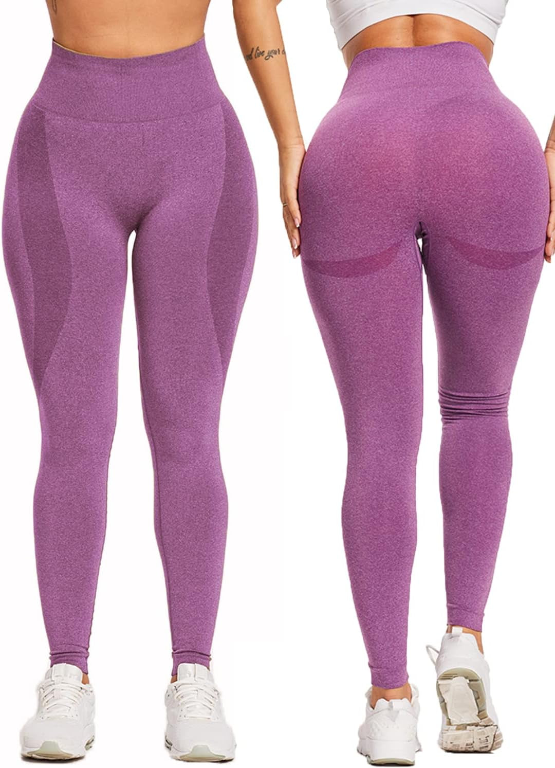Butt Lifting Leggings for Women High Waist Scrunch Butt Yoga Pants Seamless Smile Contour Workout Tights