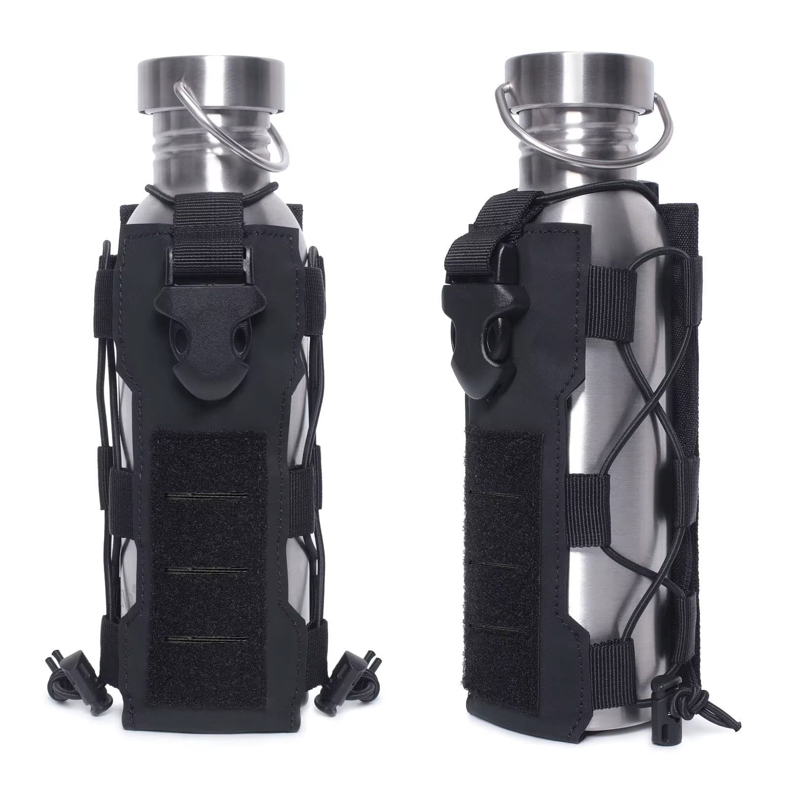 Laser Cut Design Molle Adjustable Water Bottle Holder 40 Oz Tactical Bottle Pouch for Backpack Belt Molle Radio Pouch Holder
