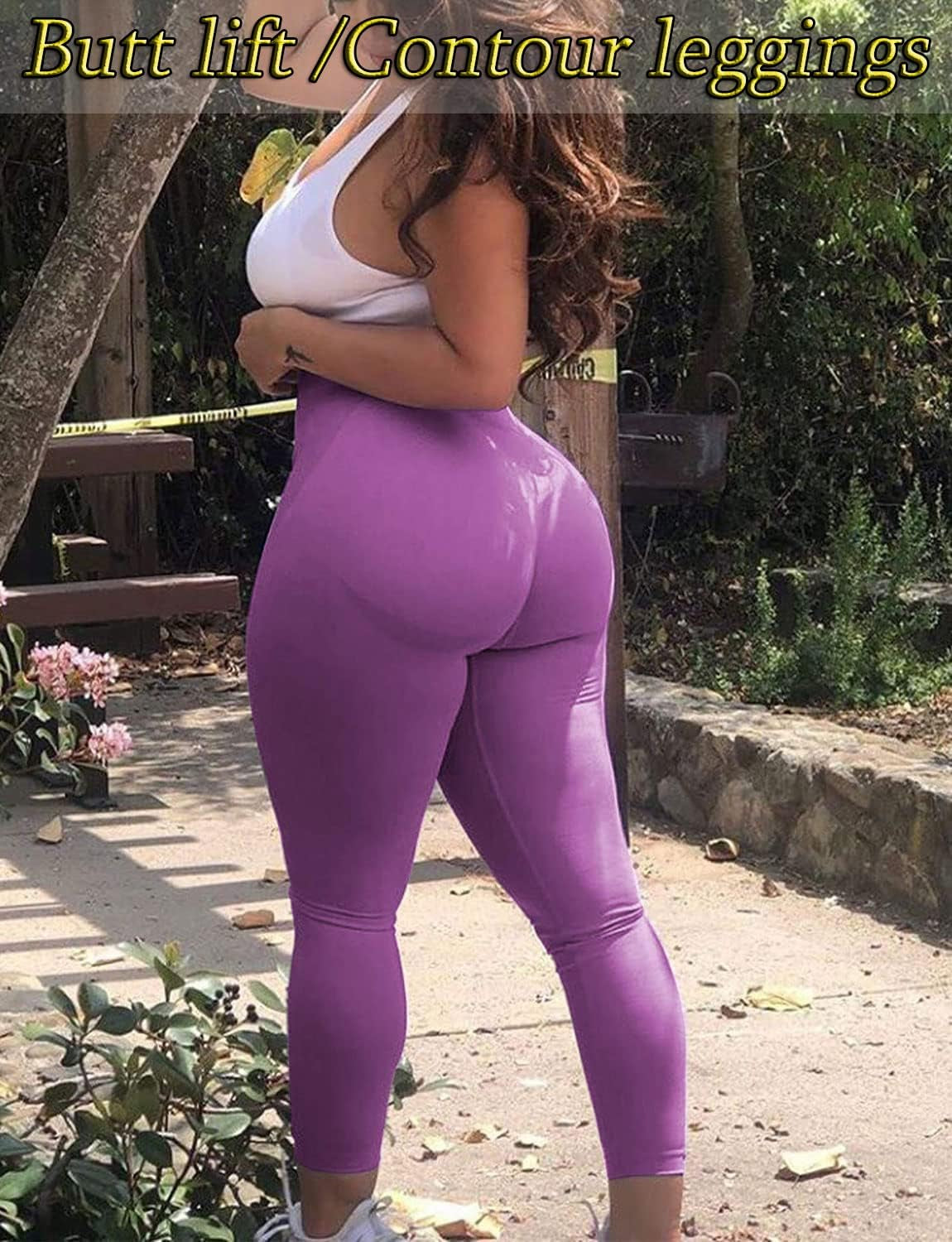 Butt Lifting Leggings for Women High Waist Scrunch Butt Yoga Pants Seamless Smile Contour Workout Tights