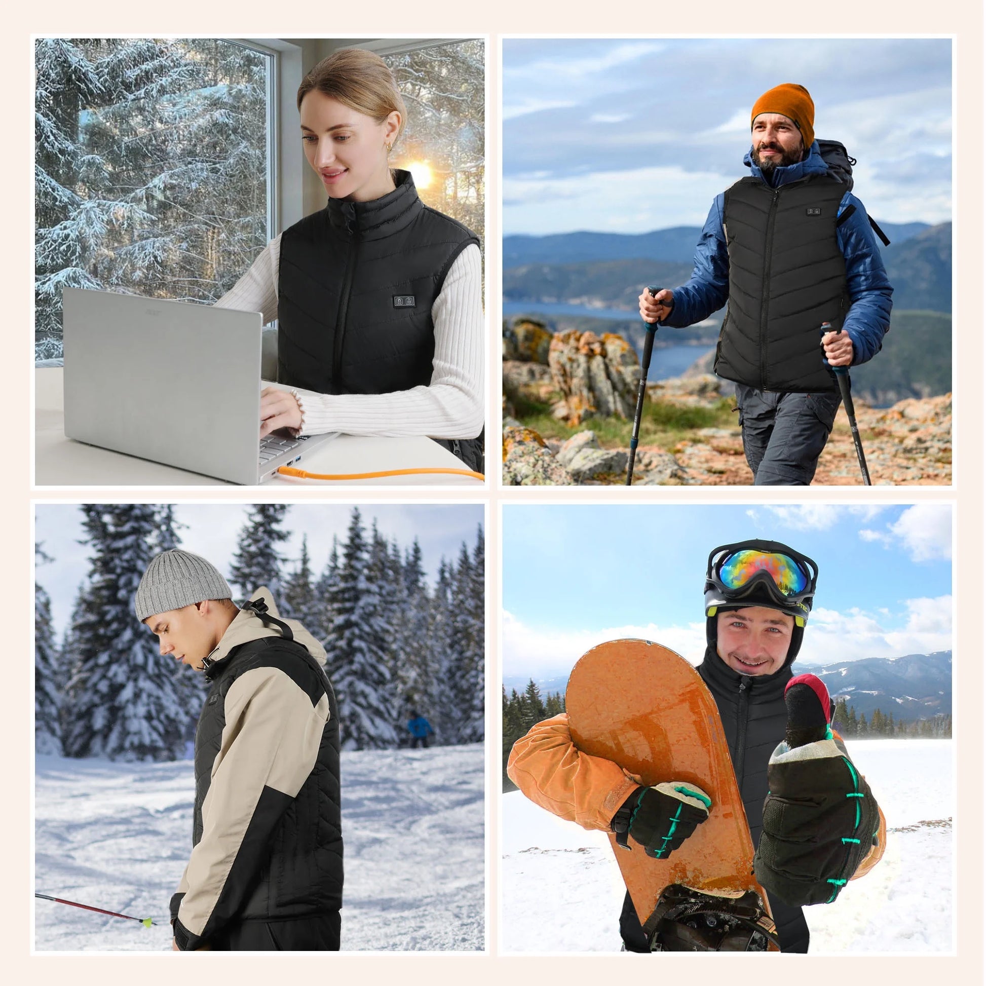 Electric Heated Vest with 10000Mah Battery Pack for Men and Women,M
