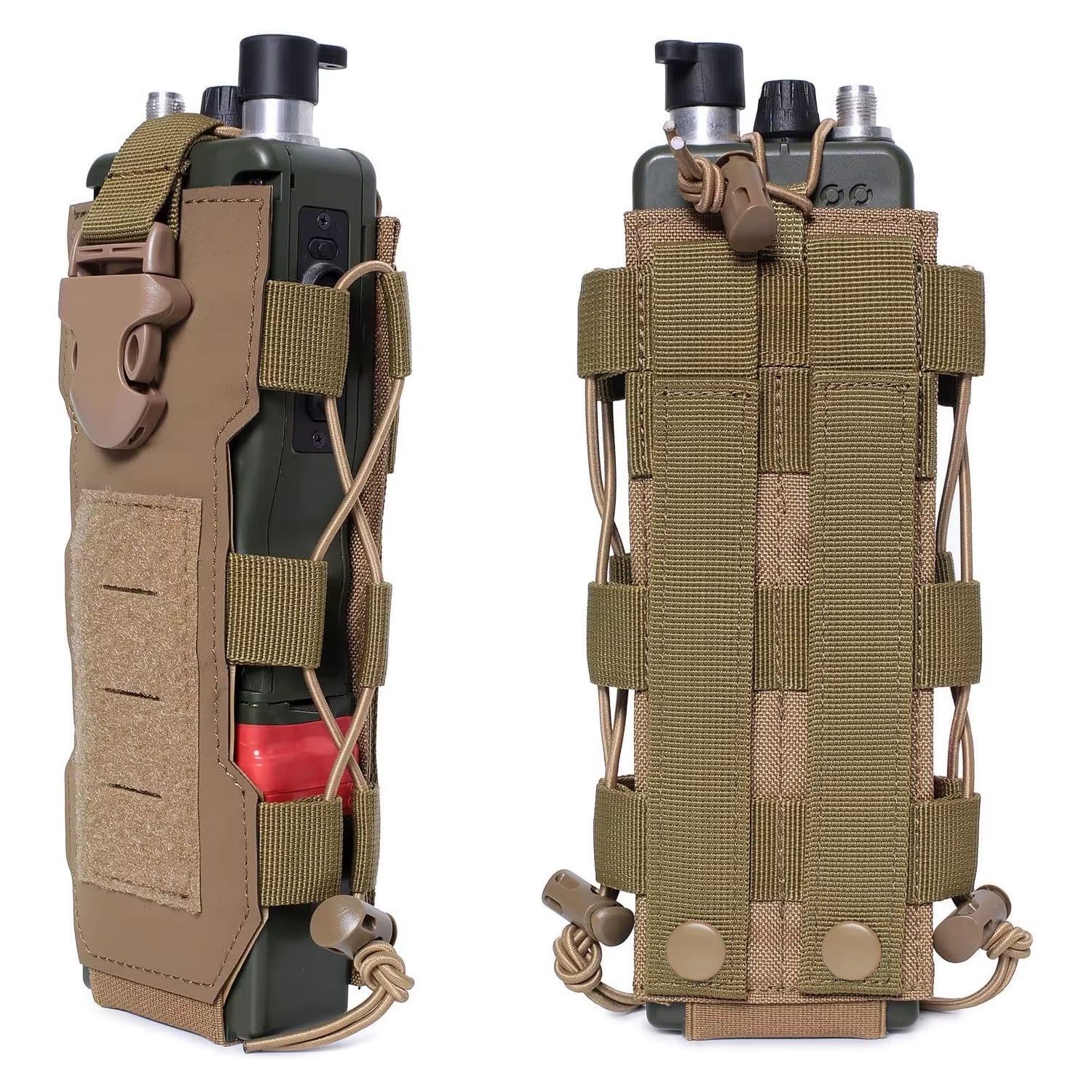 Laser Cut Design Molle Adjustable Water Bottle Holder 40 Oz Tactical Bottle Pouch for Backpack Belt Molle Radio Pouch Holder