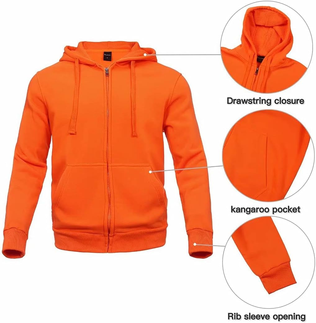Men'S Hoodie Sweatsuit Full-Zip Thick Fleece Track Suits Casual Jogger Set Outdoor Sportswear