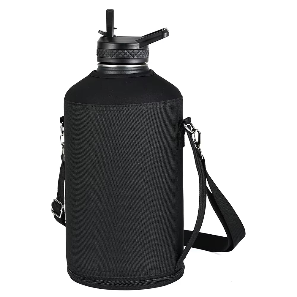 64Oz / 128Oz Insulated Sports Water Bottle Bag Holder Crossbody for Thermos Mug Vacuum Cup Protective Carrier Cover with Strap