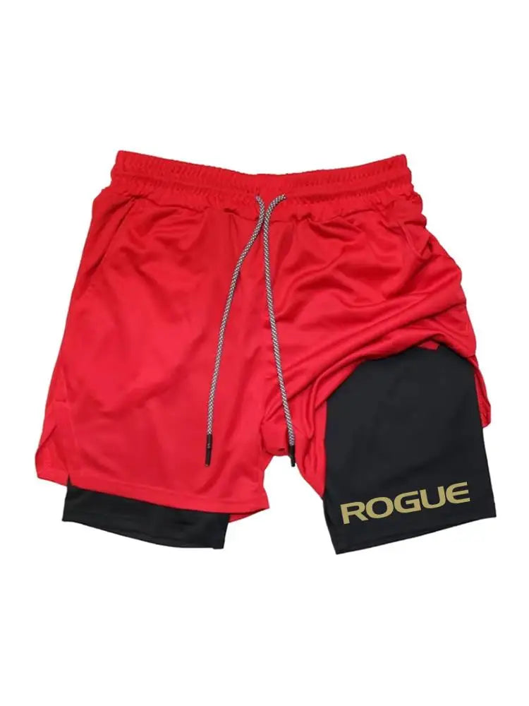 Men Running Shorts 2 In 1 Double-deck Sport Sportswear Gym Fitness Short Pants Training Jogging Bottom Men's Clothing