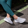 Walking Shoes Women Slip on Sneakers Knit Lightweight Comfortable Breathable Nurse Shoes for Work Travel