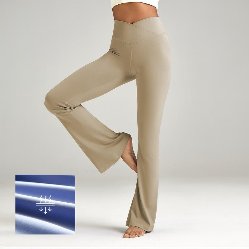 ESOFT Women'S Crossover Flare Leggings, High Waisted Wide Leg Flared Yoga Pants Outdoorfun