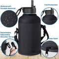 64Oz 128Oz Sports Water Bottle Holder Bag with Shoulder Strap Pouch Portable Thermal Vacuum Mug Sleeve Protective Cover Carrier