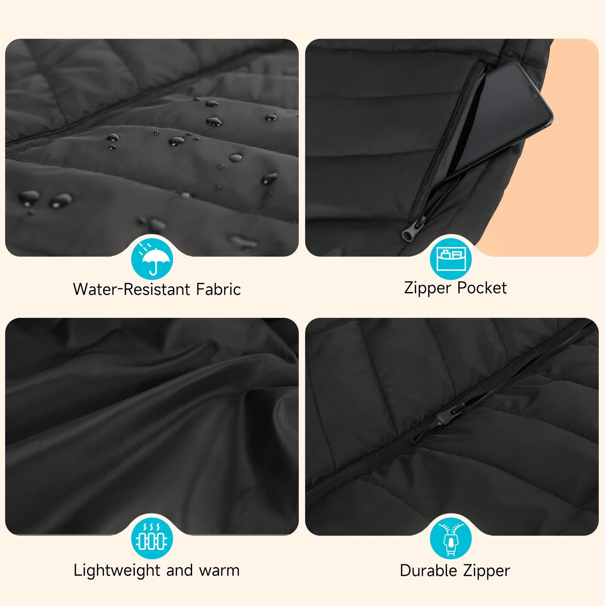 Electric Heated Vest with 10000Mah Battery Pack for Men and Women,M