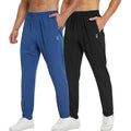 2 Pack Men'S Sweatpants with Zipper Pockets Jogging Pants Suit Tapered Athletic Pants for Men Running,Workout,Lounge
