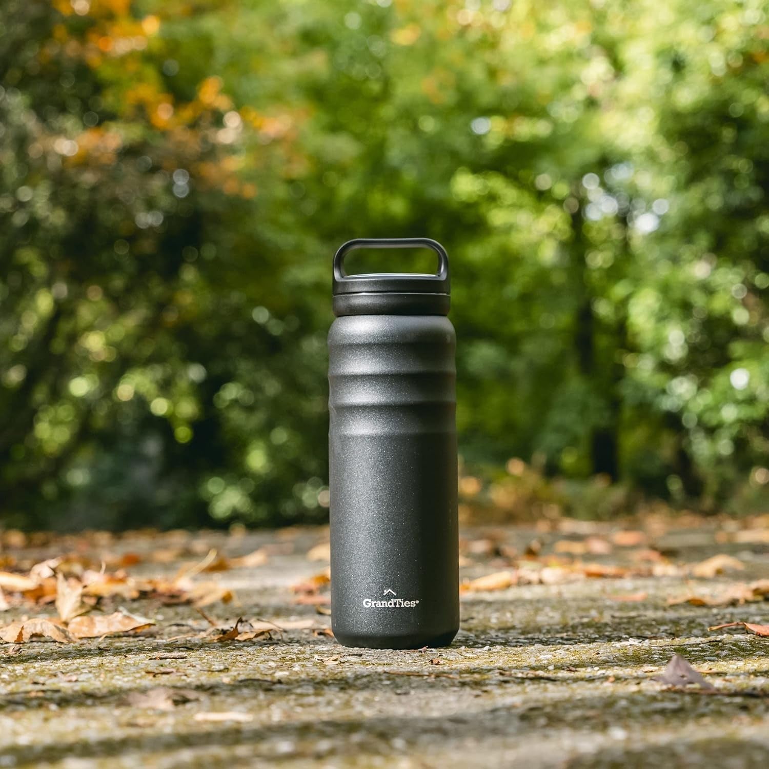 2 Lids Sports Stainless Steel Water Bottles – Wide Mouth Vacuum Insulated Reusable Leak Proof Bpa-Free Travel Metal Canteen, Thermal Bottles for Men Women Gym (Midnight Black 24 Oz)