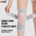 Sports Protective Gear Sports Knee Brace with Side Spring Stabilizers & Patella Gel Pads - Anti-Slip Adjustable Compression Sleeve for Meniscus Tear, Arthritis, Running, & Gym