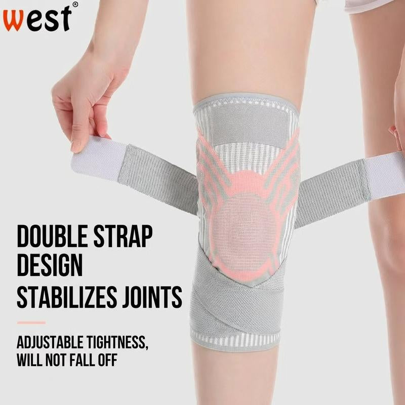 Sports Protective Gear Sports Knee Brace with Side Spring Stabilizers & Patella Gel Pads - Anti-Slip Adjustable Compression Sleeve for Meniscus Tear, Arthritis, Running, & Gym