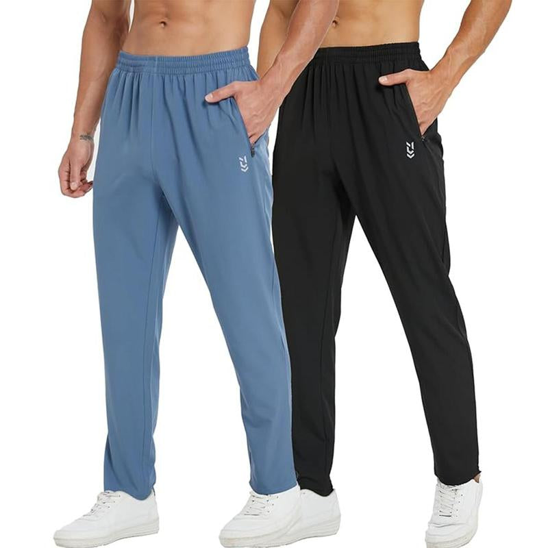 Men'S 2 Pack Sweatpants with Zipper Pockets Jogging Pants Suit Tapered Athletic Pants for Men Running,Workout,Lounge Men'S Tapered