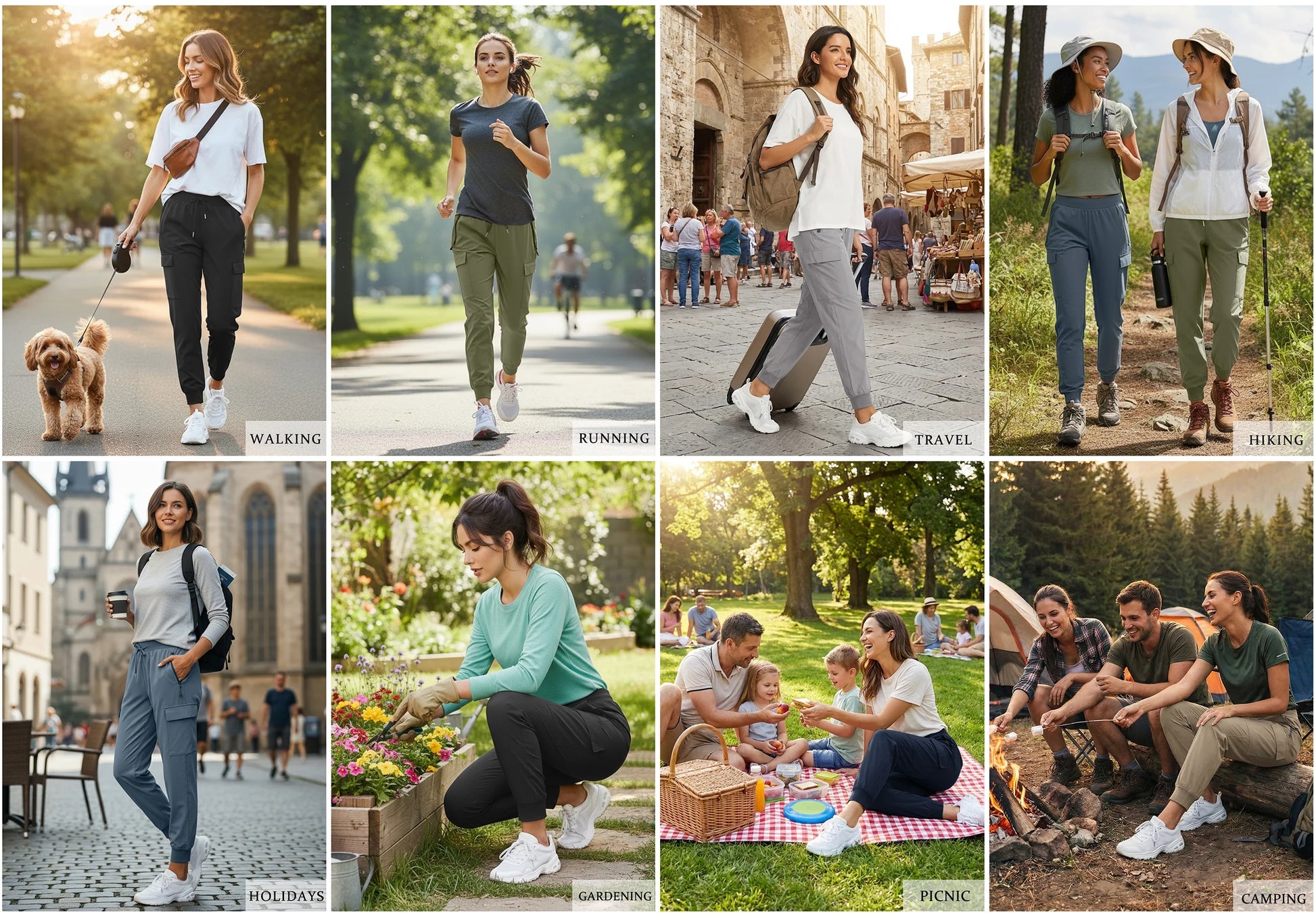 Women Cargo Hiking Pants Lightweight Joggers Women Workout Pants Outdoor Quick Dry Lounge Trousers