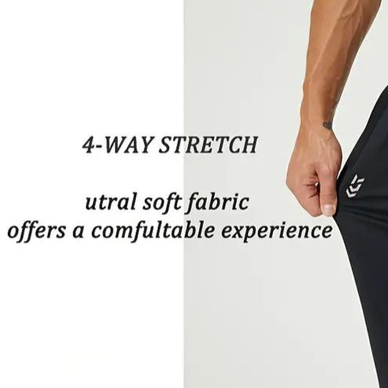 2 Pack Men'S Sweatpants with Zipper Pockets Jogging Pants Suit Tapered Athletic Pants for Men Running,Workout,Lounge