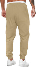 Mens Sweatpants Causal Fit Tapered Track Pants with Pockets Athletic Joggers for Men Workout, Running, Gym Khaki US 36(L)