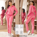 Velour Tracksuit Womens 2 Pieces Joggers Outfits Jogging Sweatsuits Set Soft Sports Sweat Suits Pants