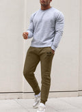 Mens Sweatpants Causal Fit Tapered Track Pants with Pockets Athletic Joggers for Men Workout, Running, Gym Khaki US 36(L)