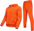 Men'S Hoodie Sweatsuit Full-Zip Thick Fleece Track Suits Casual Jogger Set Outdoor Sportswear